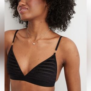 NWT Aerie Velvet Stripe Triangle Bralette Small